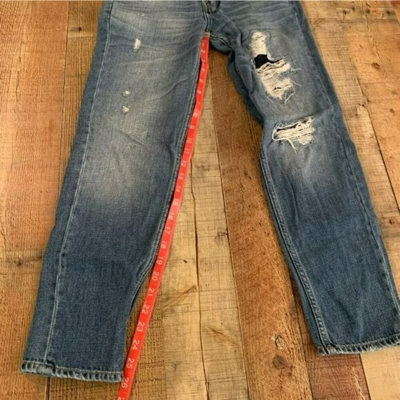Abercrombie & Fitch Denim distressed boyfriend straight button fly jeans 00R - Picture 4 of 10
